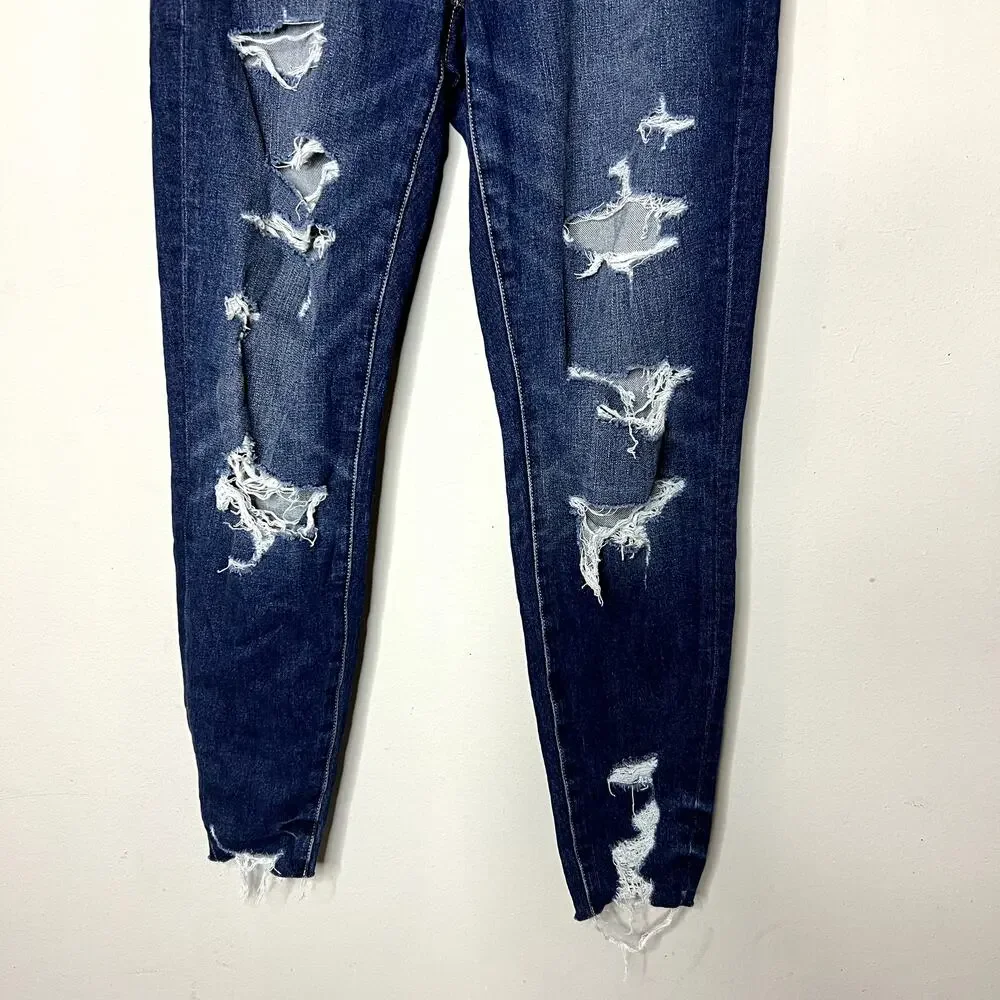 American Eagle Jeans Size 2‎ Short Curvy Hi Rise Jegging Distressed